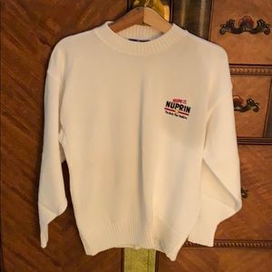 White Nuprin sweater